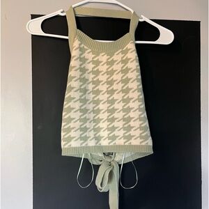 Knit halter neck tank top